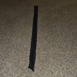 Black Long Knit Belt with Contrast Stitching